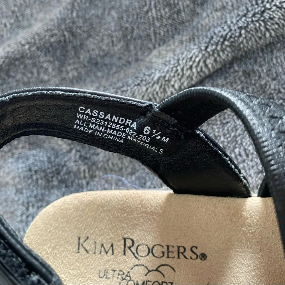 Kim Rogers Cassandra Black Strappy Platform Sandals Comfort Women's‎ Size 6.5M
